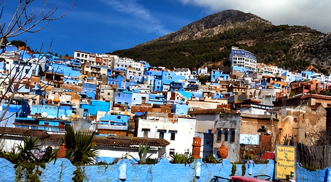 Ruas azuis de Chefchaouen, Marrocos